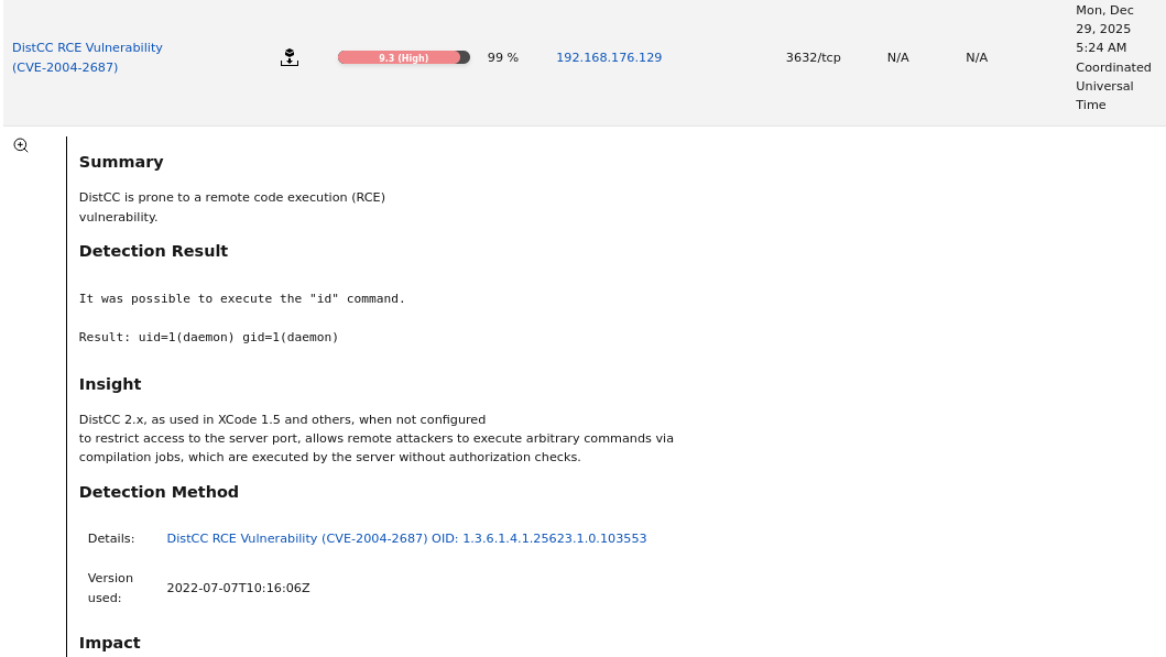 OpenVAS DistCC finding