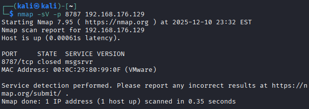 DRb port closed after remediation