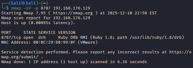 Port 8787 open before remediation