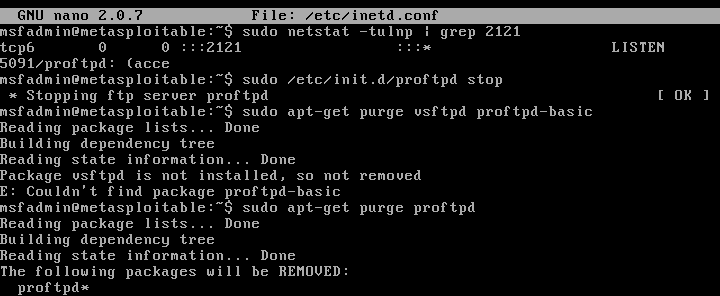 Stop and remove FTP service