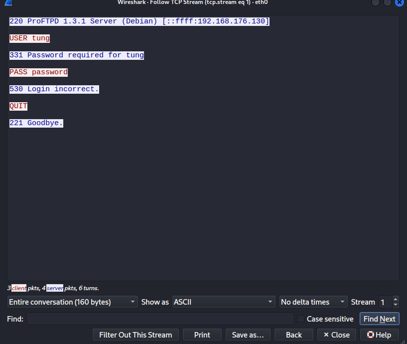 FTP cleartext credentials