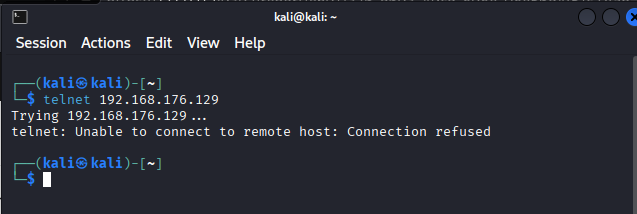 Connect using telnet rejected