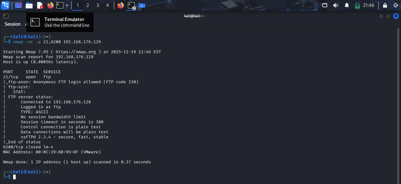 vsftpd 2.3.4 running
